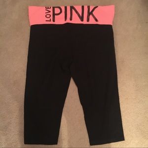 Pink crop leggings